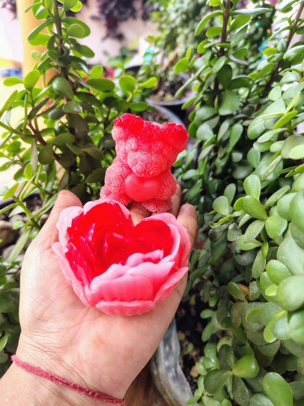 Red Teddy & Heart Candle Combo