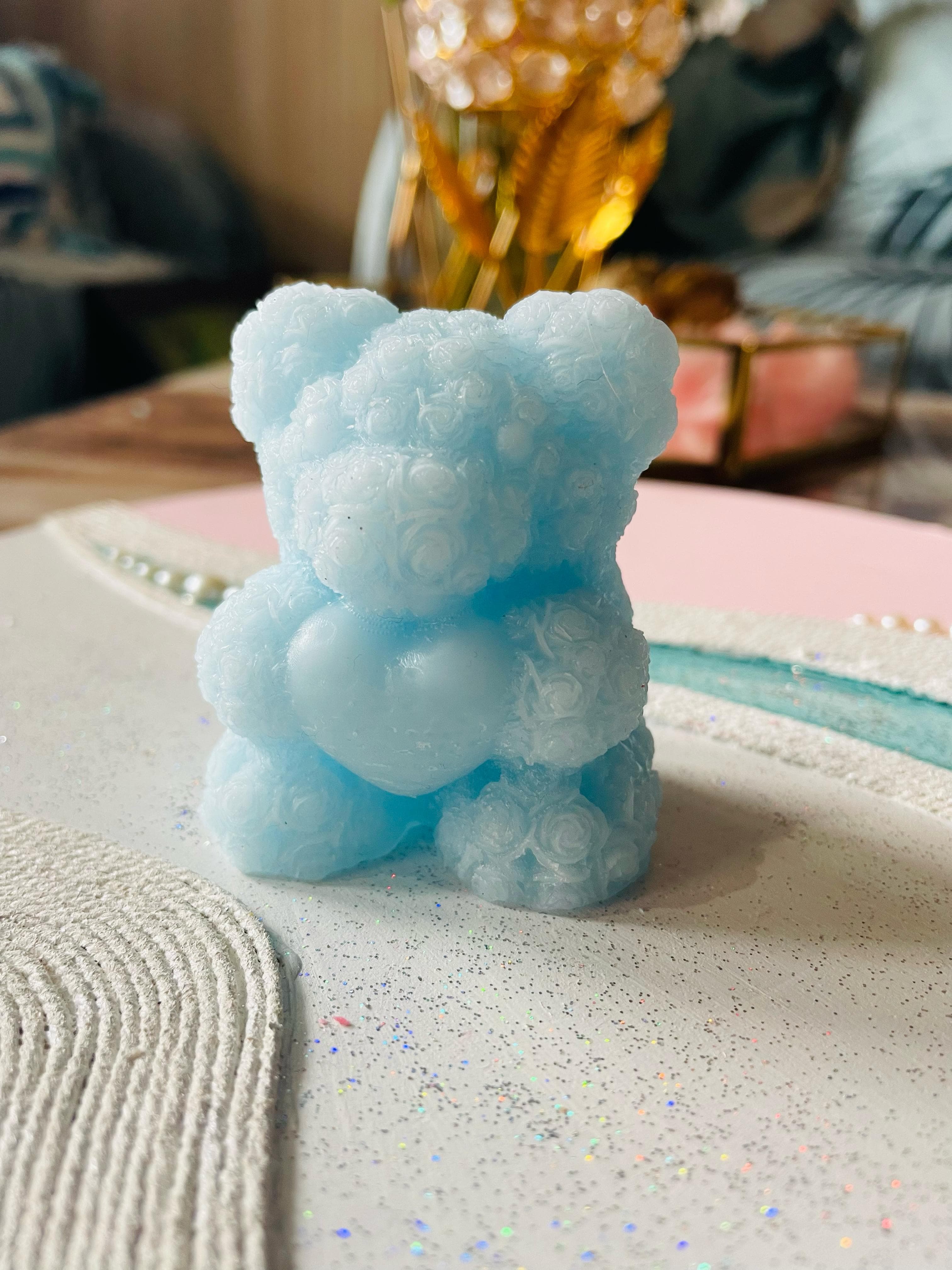 Blue Teddy Candle