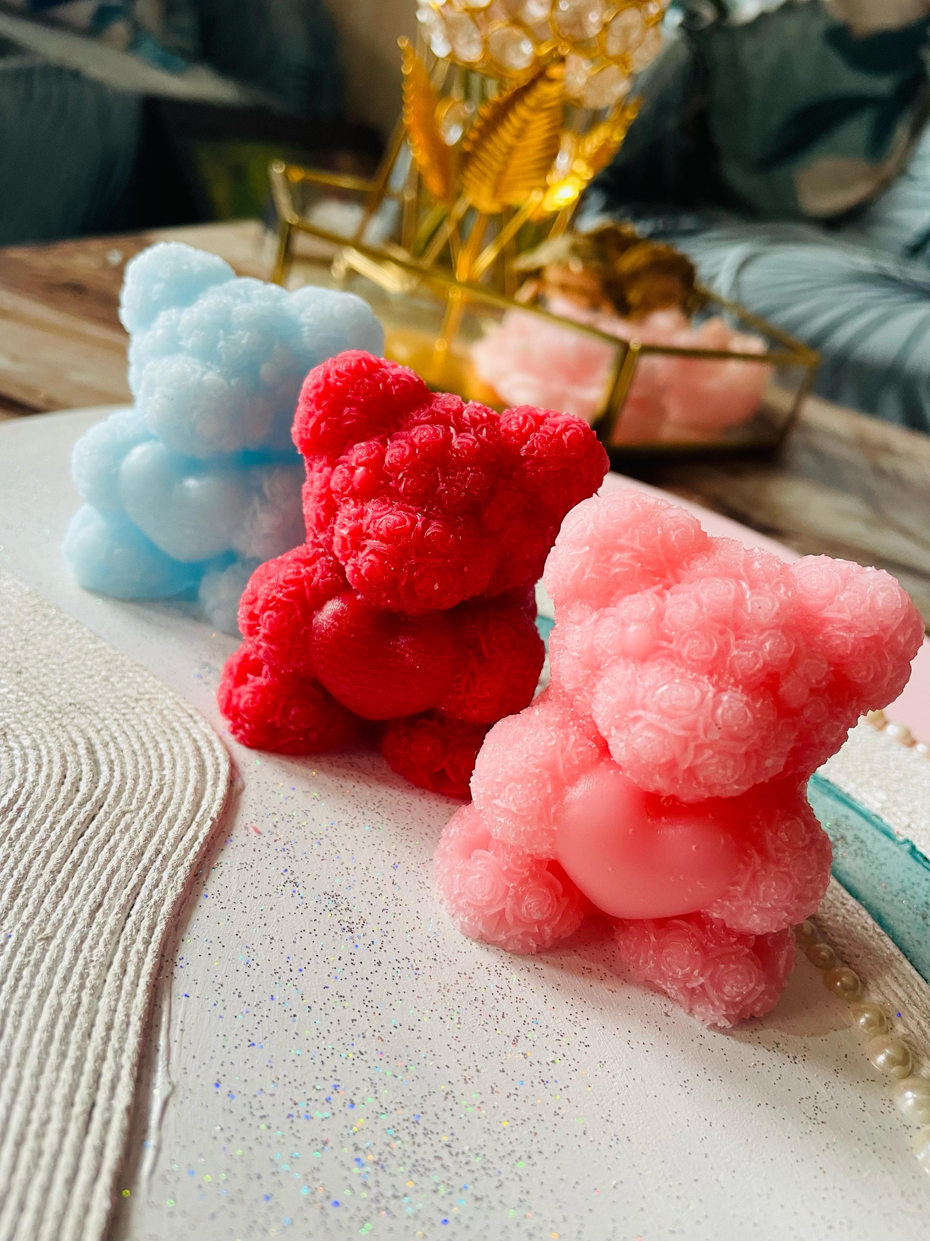 Triple Teddy Candle Set