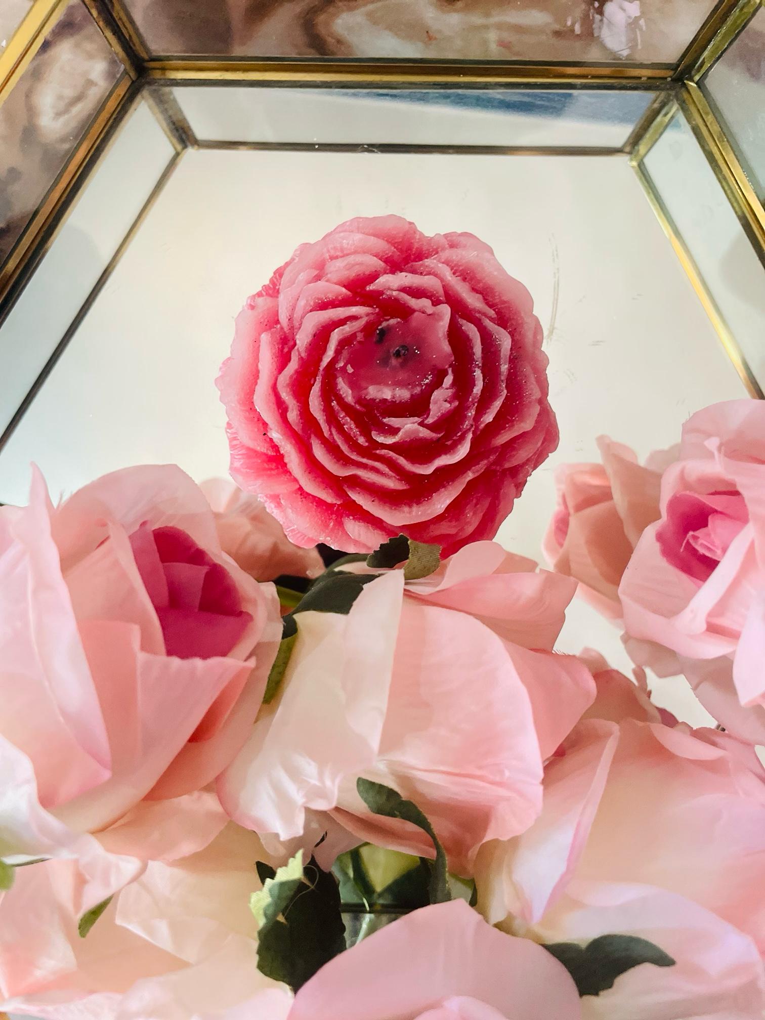 Hexagonal Tray with Mixed Rose Candles